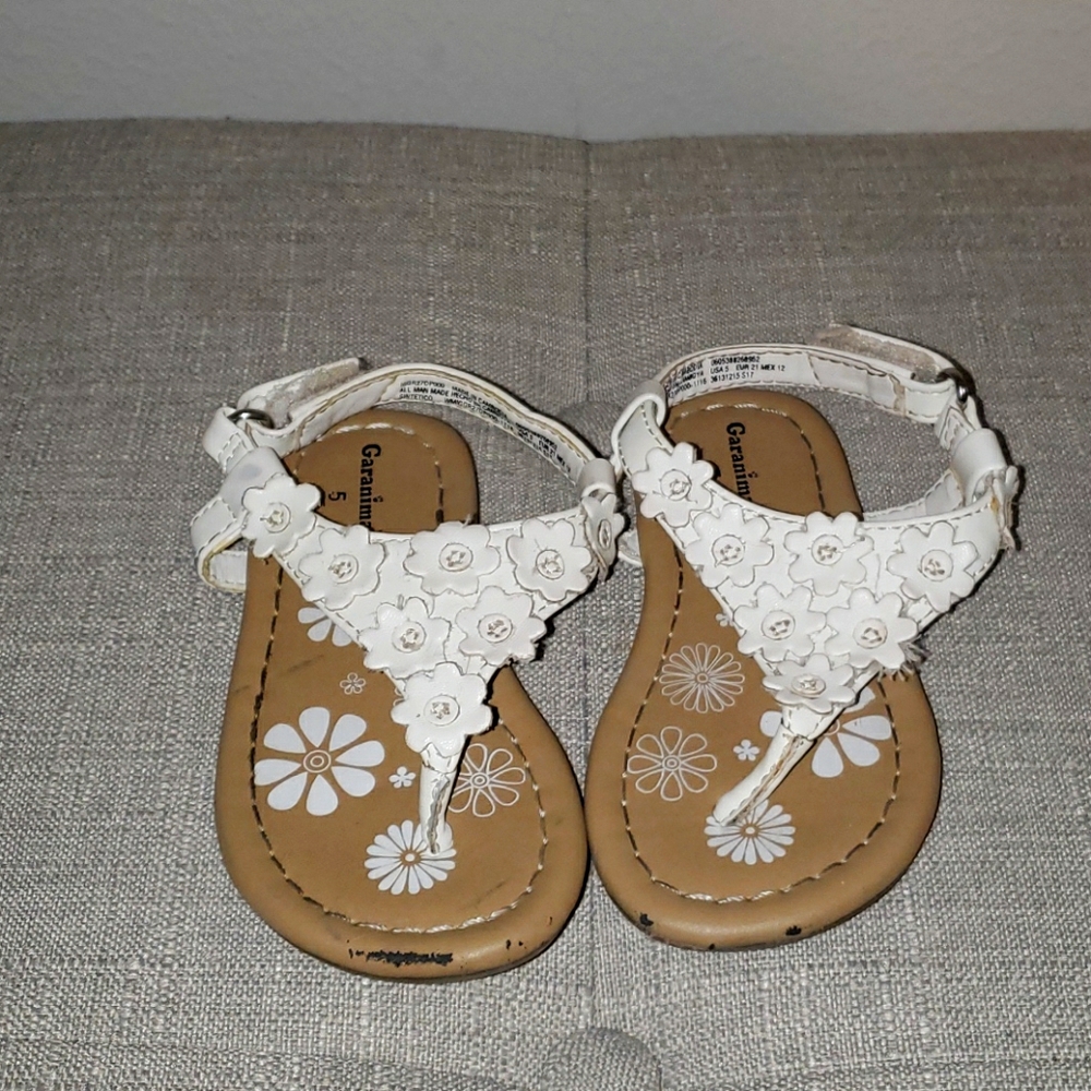 White Garanimal Sandals- Toddler Girl Size 5